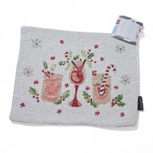 Festive Holiday Beaded Pillow "COVER" Measuring 16"x12",